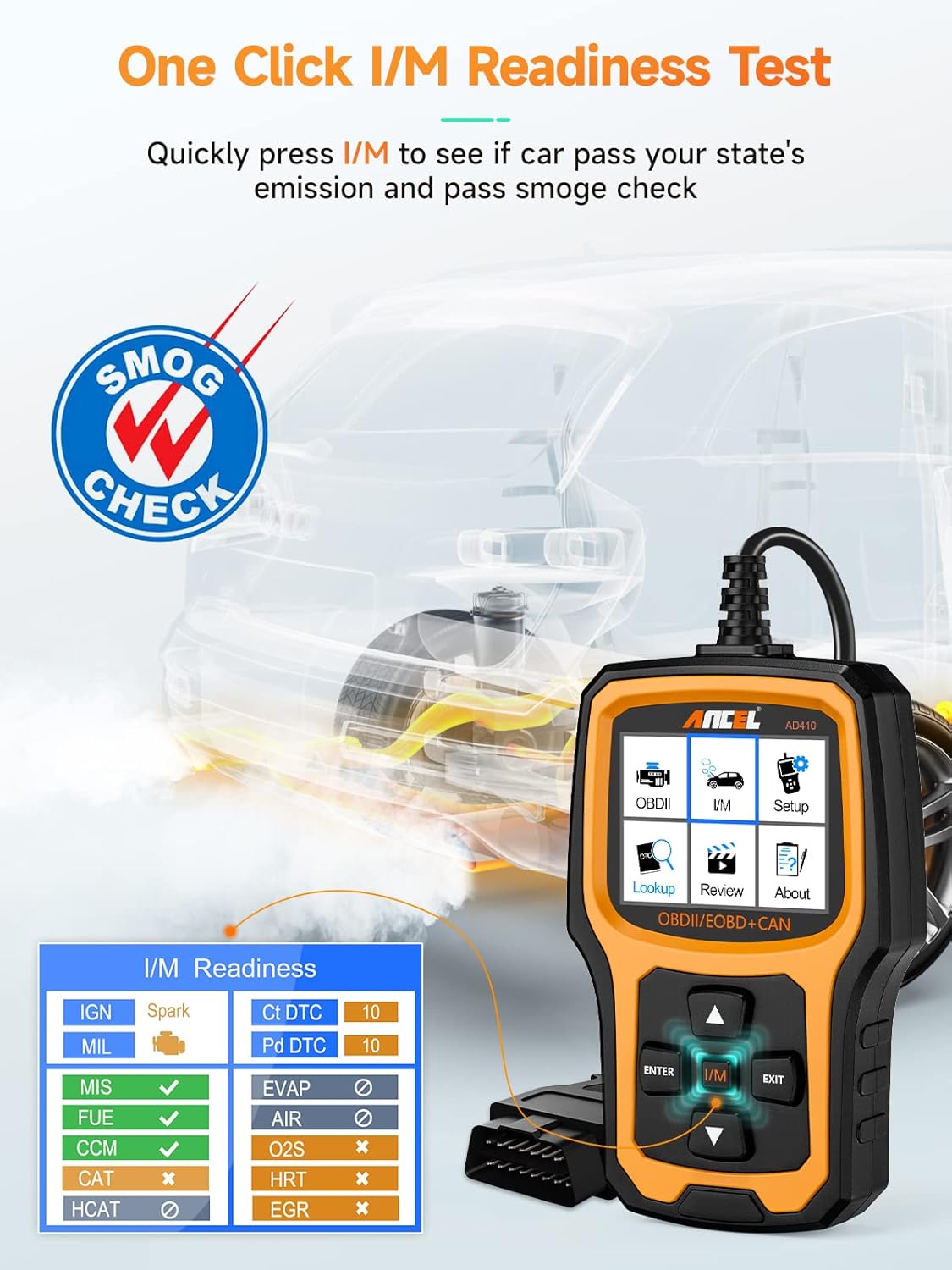 ANCEL AD410 Enhanced OBD2 Scanner with DTC Lookup (1996+ Vehicles) view 4