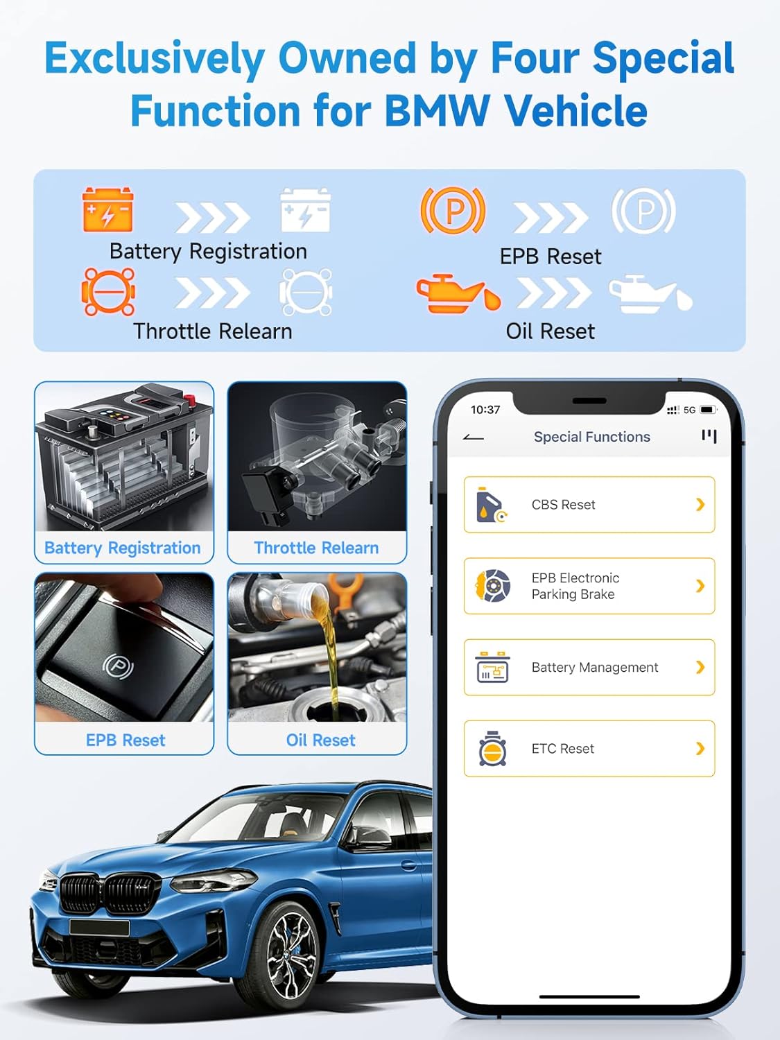 ANCEL BD300 BMW Bluetooth OBD2 Scanner (App-Based Full-System for BMW Group) view 4