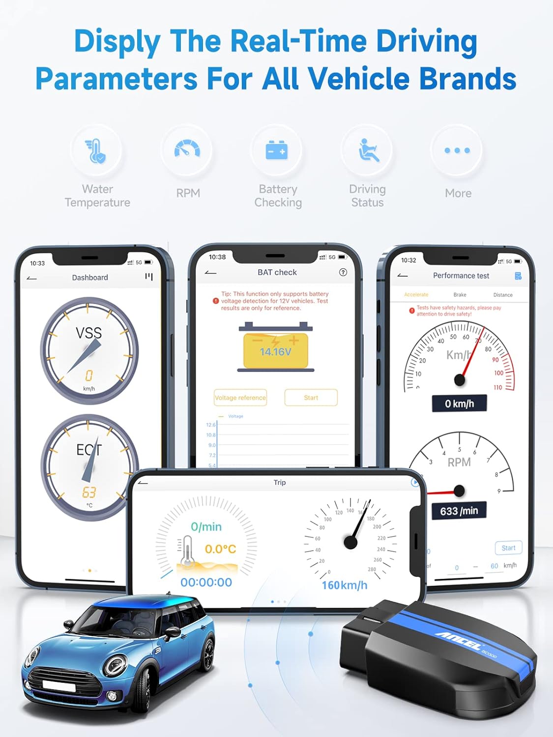 ANCEL BD300 BMW Bluetooth OBD2 Scanner (App-Based Full-System for BMW Group) view 8