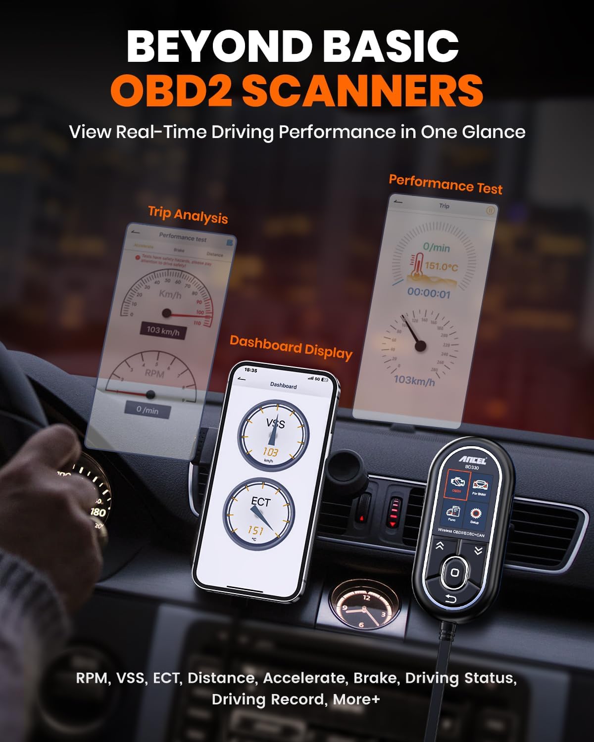 ANCEL BD330 BMW/MINI/Rolls-Royce Scanner (Battery Registration + Resets + OBD2) view 8