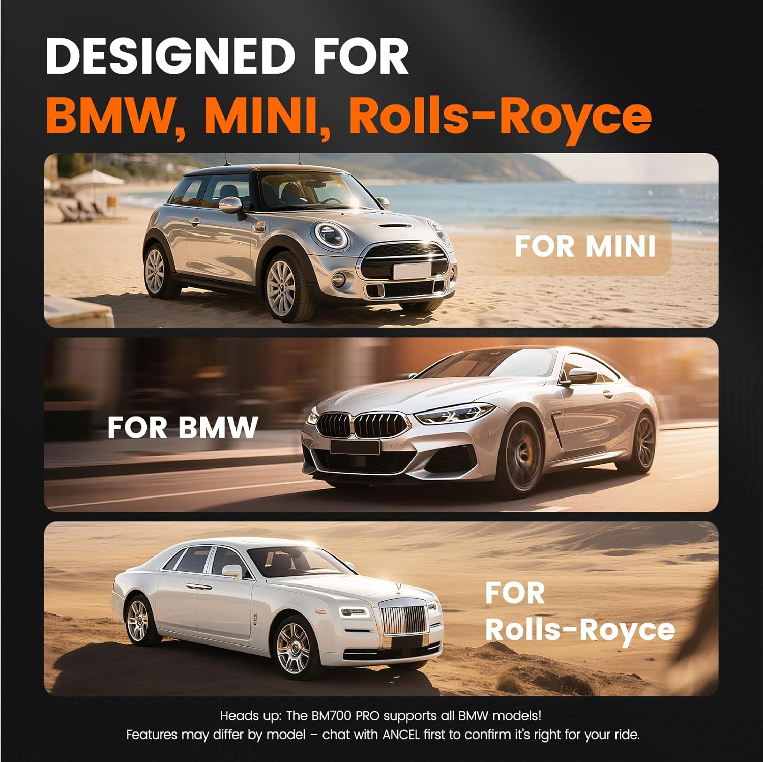 ANCEL BM700 Pro BMW Full-System Scanner (Auto VIN + Battery Registration + Service Resets) view 8