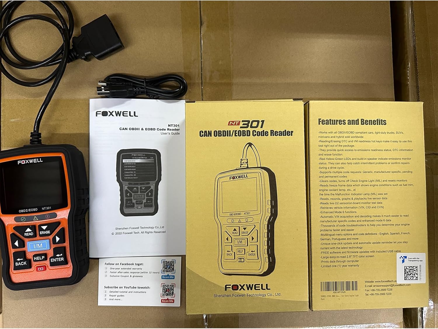 FOXWELL NT301 OBD2 Scanner for Check Engine Light (Live Data + I/M Readiness) view 8