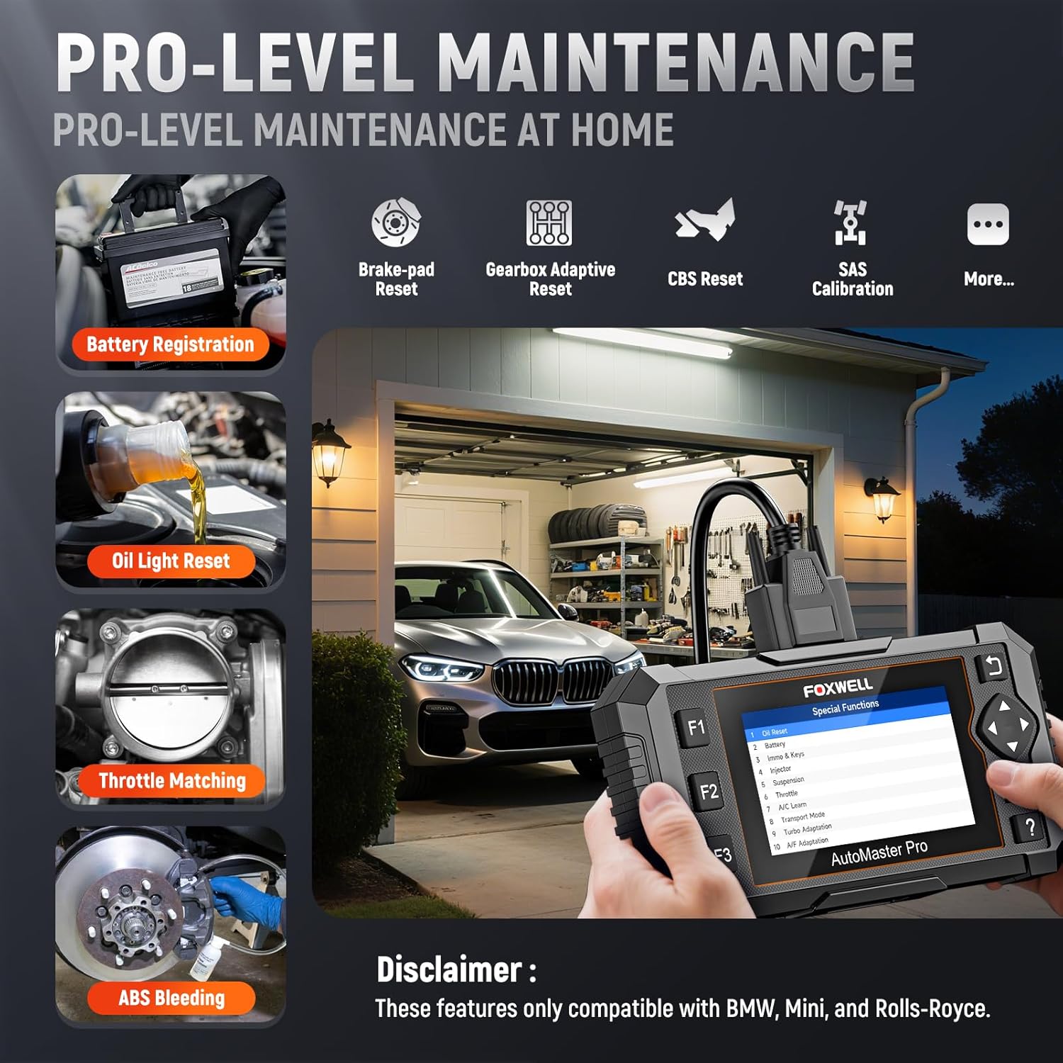 FOXWELL NT510 Pro for BMW (Full-System + Active Tests + All Resets + 12V Battery Tester) view 5
