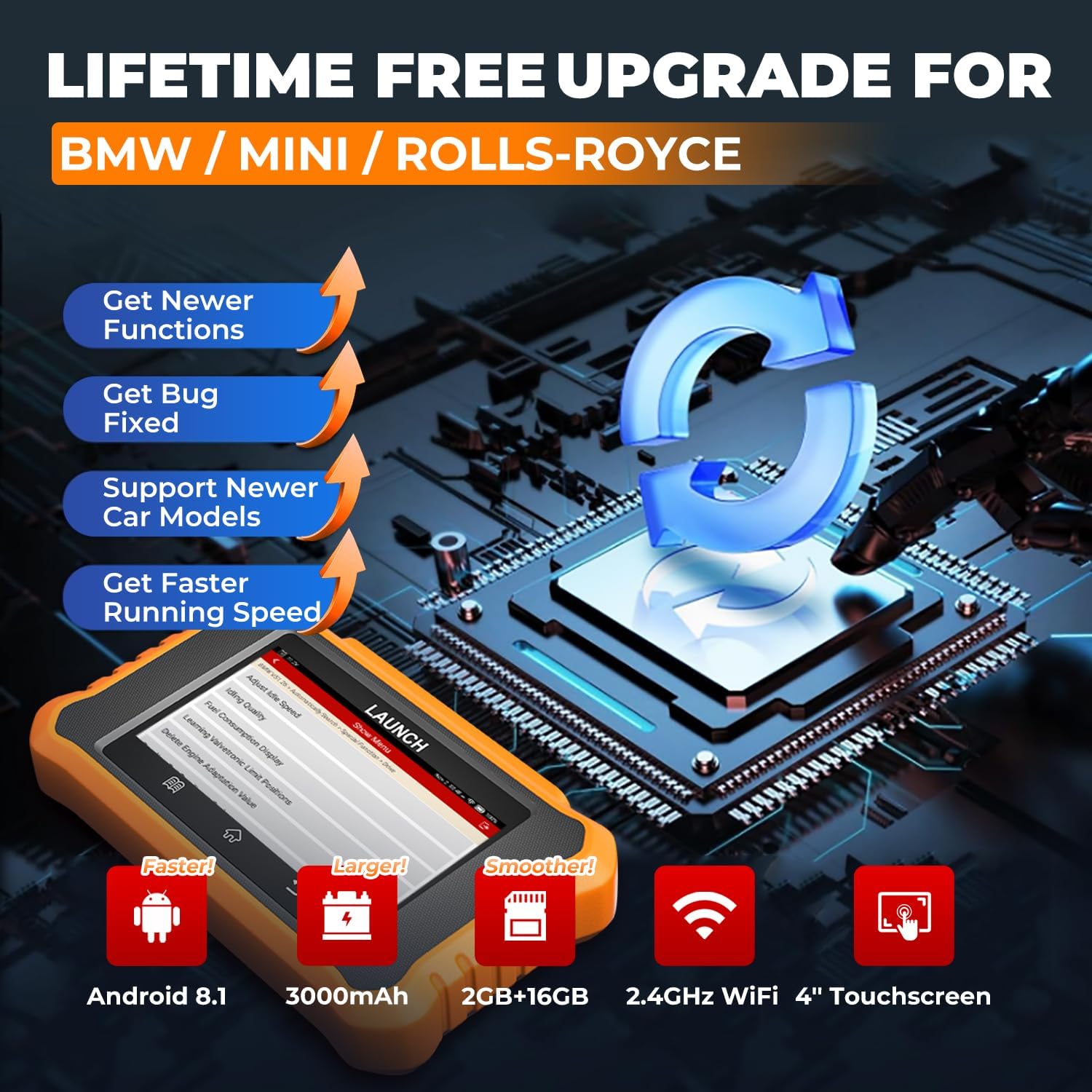 LAUNCH Creader Elite V2.0 for BMW (Full Systems + Bi-Directional + ECU Coding + All Resets) view 8
